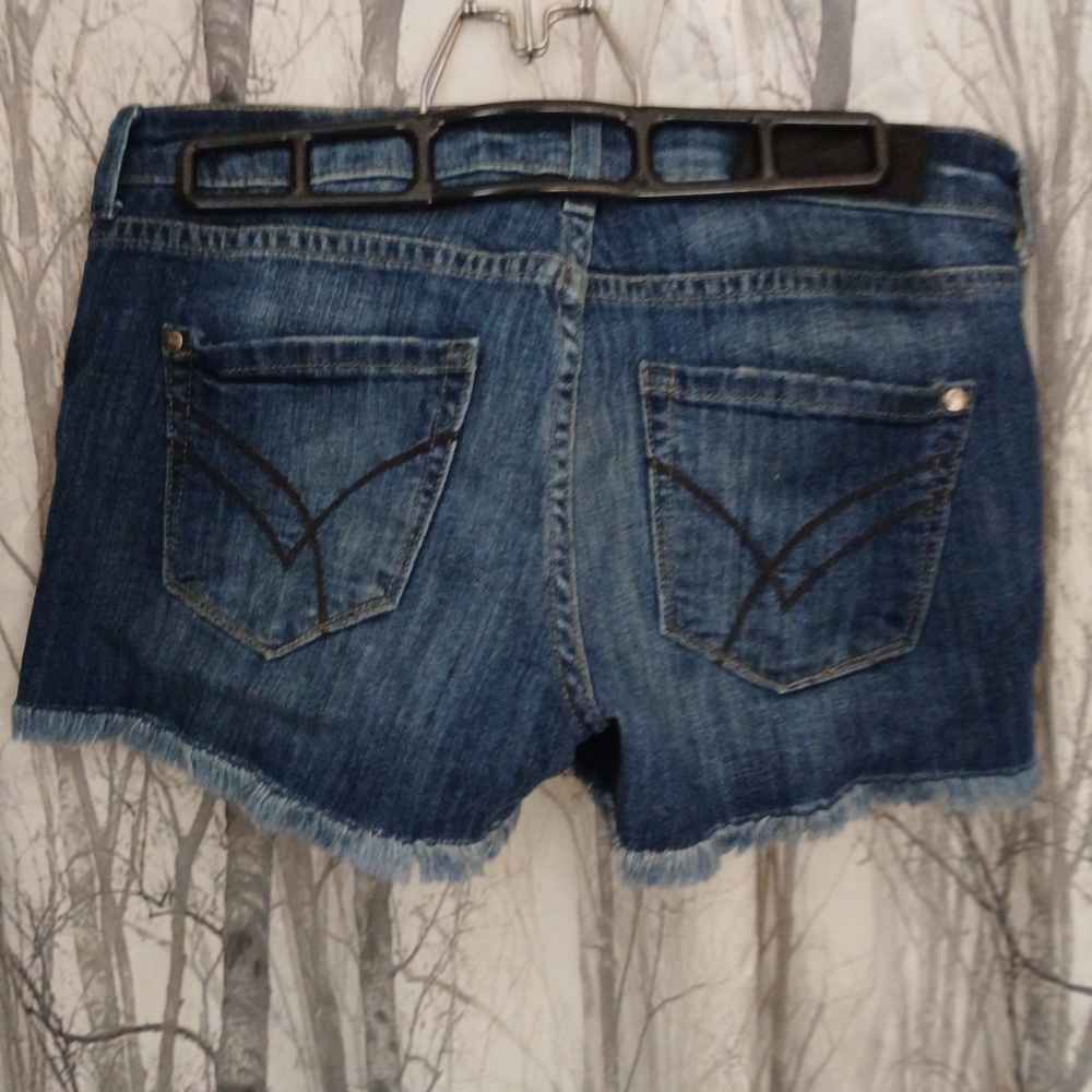 William Rast Dark Blue Jean Shorts with Black Belt